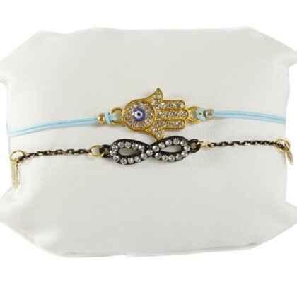 Fatma'nın Eli Deri Bileklik Açık Mavi