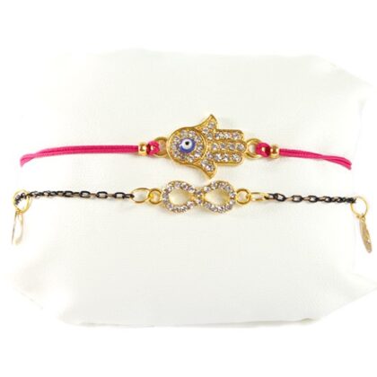 Fatma'nın Eli Uğurlu Çift Bileklik Pembe