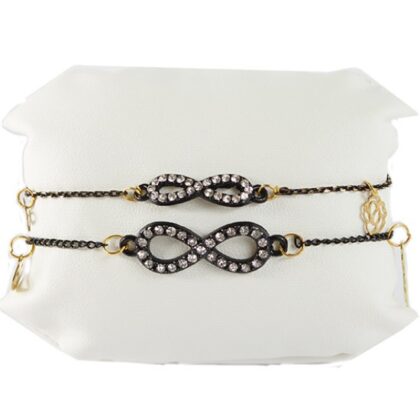 Fatma'nın Eli Uğurlu Çift Bileklik Siyah Zincirli