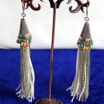 Mango Uzun Beyaz Küpe