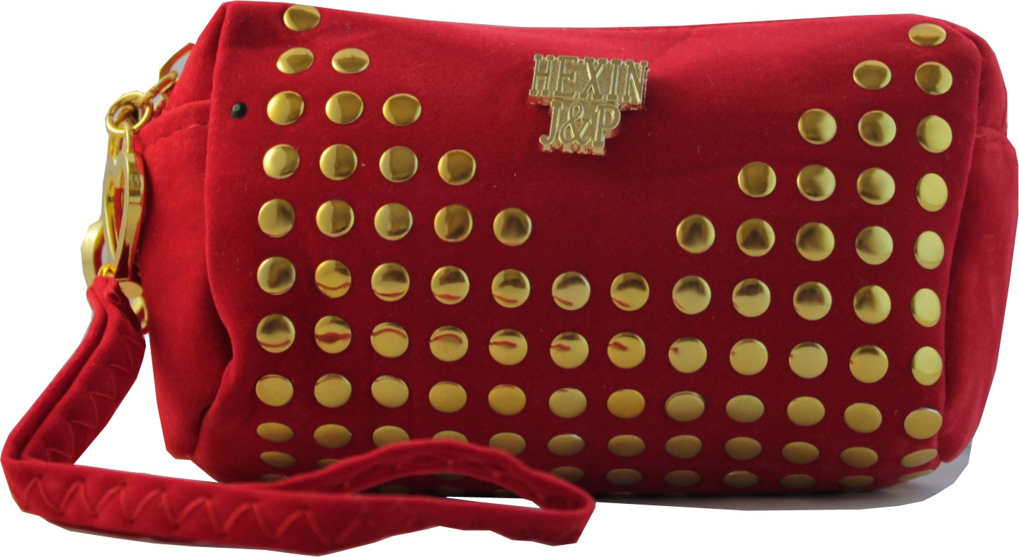 El Çantası Kırmızı Zımbalı Küçük Model