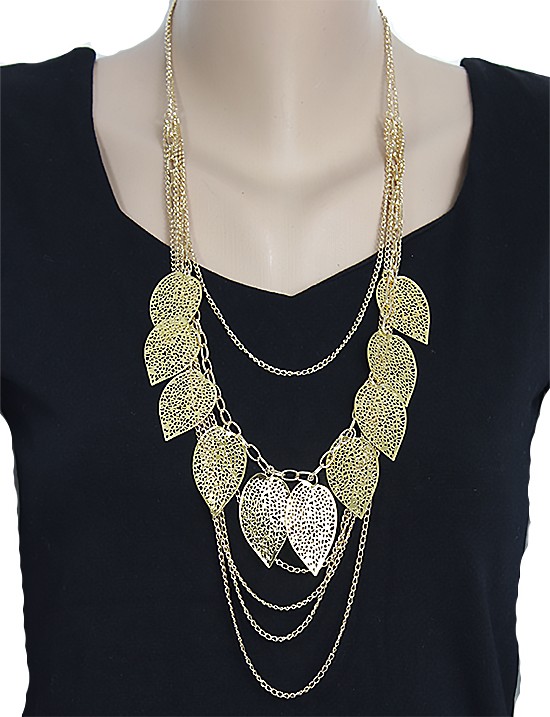 Yaprak Modelli Zincirli Kolye