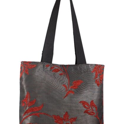 Kırmızı Dokulu Çanta Kumaş Çanta