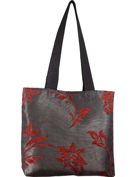 Kırmızı Dokulu Çanta Kumaş Çanta