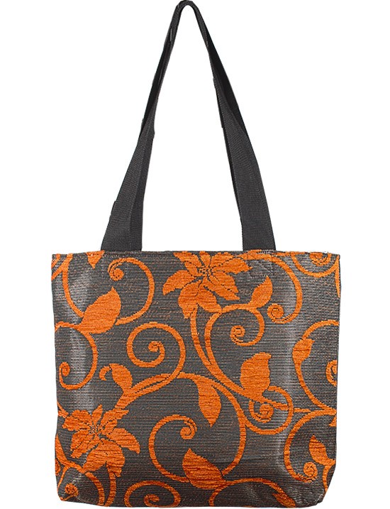 Turuncu Dokulu Çanta Kumaş Çanta