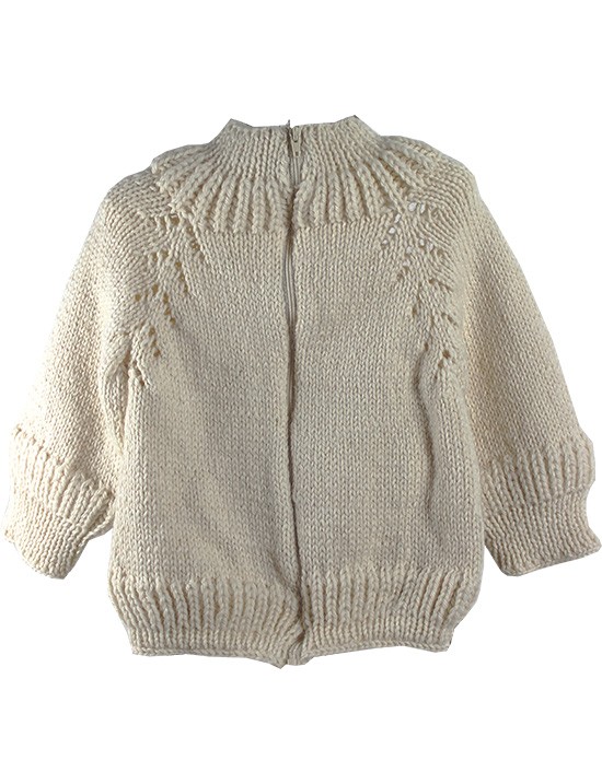 Bebek Hırkası Krem Rengi Fermuarlı 1.Model