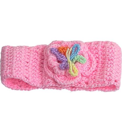 Saç Bandı Pembe Çiçekli Bebekler İçin