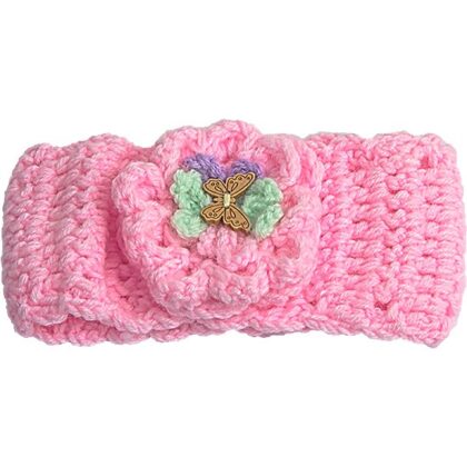 Saç Bandı Pembe Renk Kelebekli Bebekler İçin