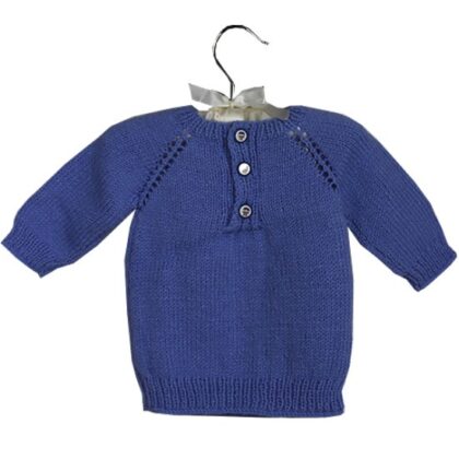 Bebek Kazağı Mavi Renk Pepe Düğmeli