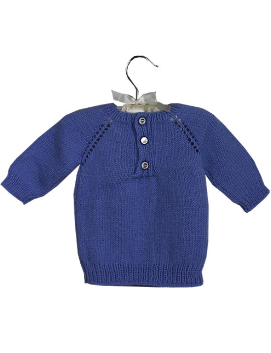 Bebek Kazağı Mavi Renk Pepe Düğmeli