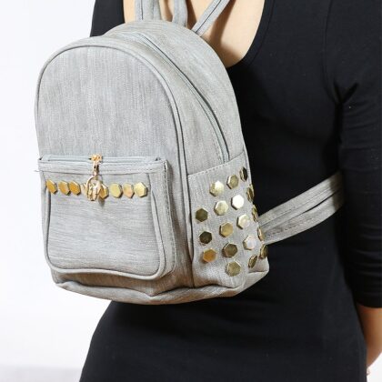 Zımbalı Mavi Renk Sırt Çantası