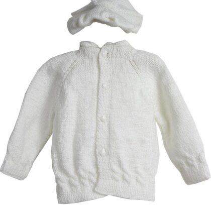 Bebek Hırka Takımı Beyaz Renk