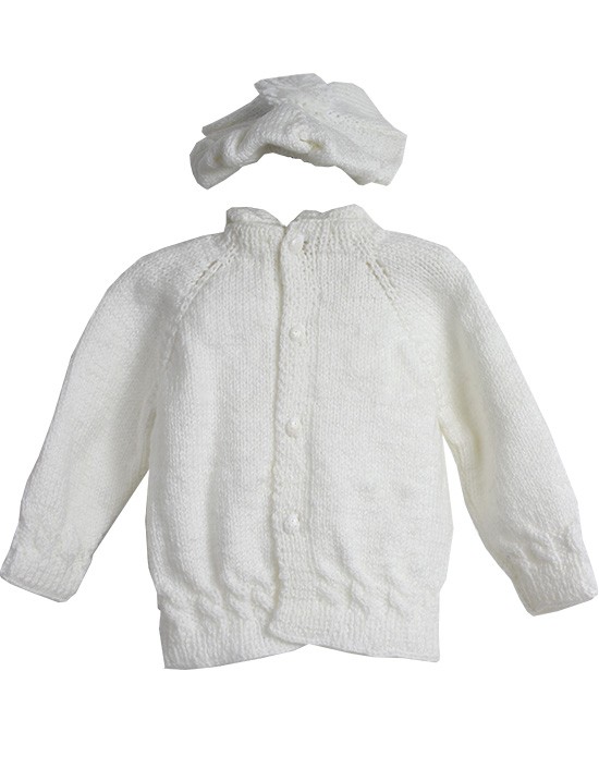 Bebek Hırka Takımı Beyaz Renk