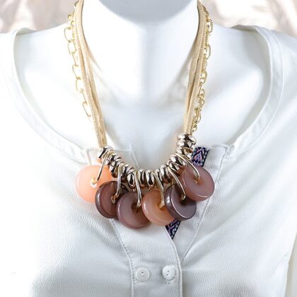 Büyük Boncuklu Zincirli Kolye