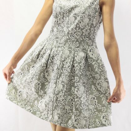 Jimmy Key Dokulu Yakası Taşlı Elbise