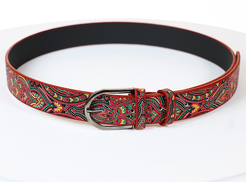 Kırmızı Renkli Etnik Kemer