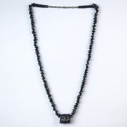 Özel Tasarım Boru Boncuklu Örme Uzun Kolye