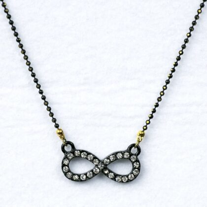 Siyah Zincirli Sonsuzluk İşaretli Kolye