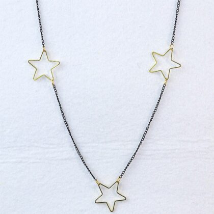 Siyah Zincirli Yıldız Kolye