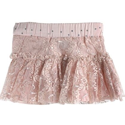 Zara Kids Pudra Rengi Dantel Çocuk Eteği