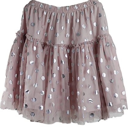 Zara Kids Pembe Simli Puantiyeli Çocuk Eteği
