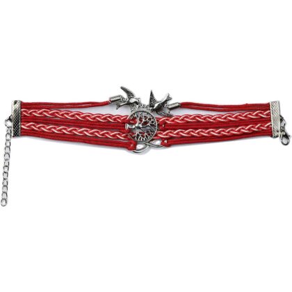 Deri Kırmızı Bileklik Kuşluı Modeli