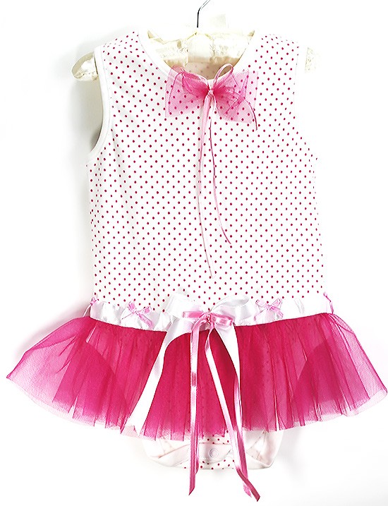 Çiço Pembe Puantiyeli Tütülü Bebek Badisi