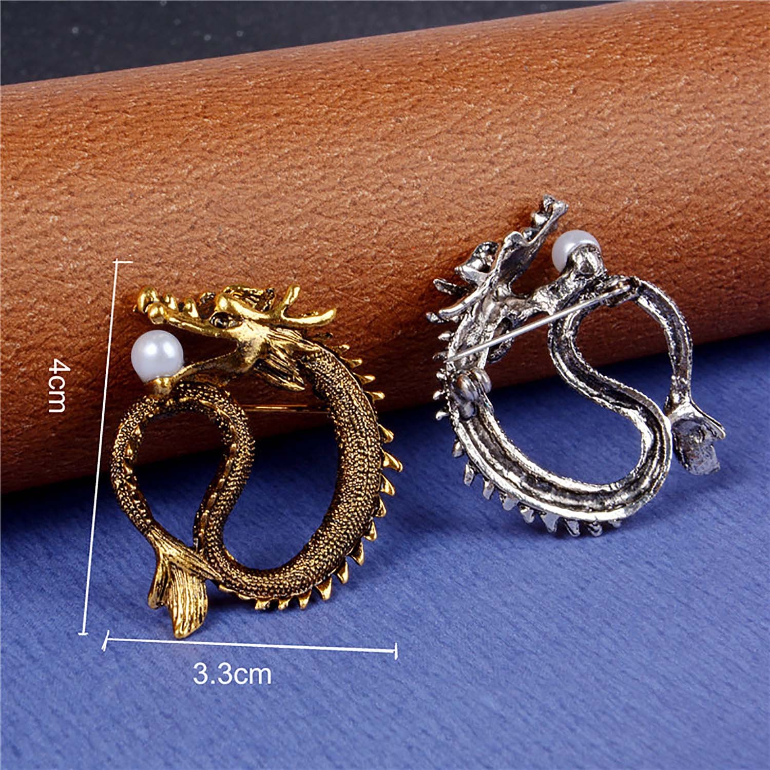 FashionMoon Altın Rengi Ejderha Broş Yaka İğnesi - Görsel 2