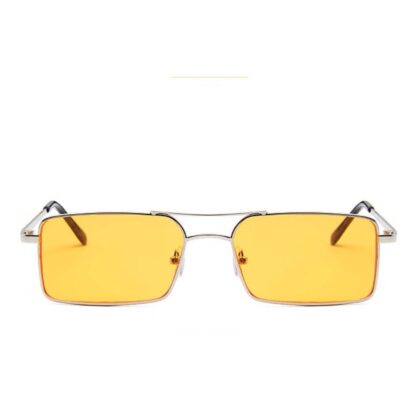 Fashion Moon Vintege Retro Küçük Dikdörtgen Çerçeveli Trendy Turuncu Camlı  Güneş Gözlüğü