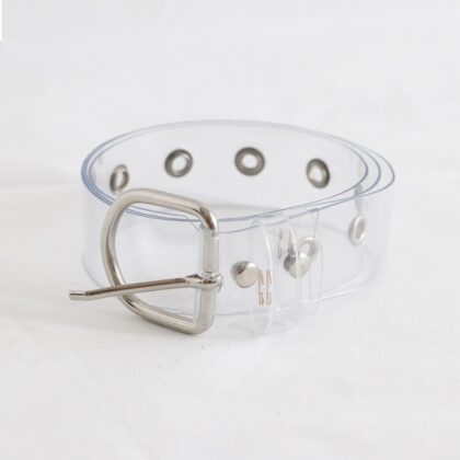 Şeffaf Zımbasız Düz Metal Tokalı Kemer