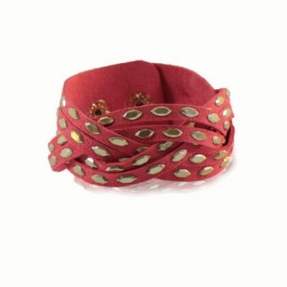 Deri Kırmızı Bileklik