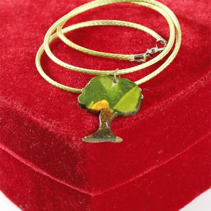 Ahşap Peace Yeşil Kolye