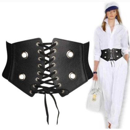 Gothic Kalın Korse Model Dörtlü Büyük Zımbalı  Lastikli Kemer