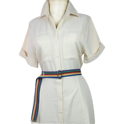 Gökkuşağı Palaska Silver Renk Dikdörtgen Şeklinde Tokalı Kadın Genç Çocuk Kemer