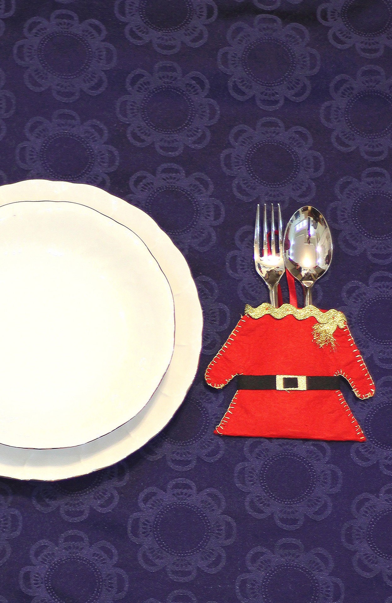 El Yapımı Noel Anne Keçeden Sutaşlı Elbise Yılbaşı Süsü