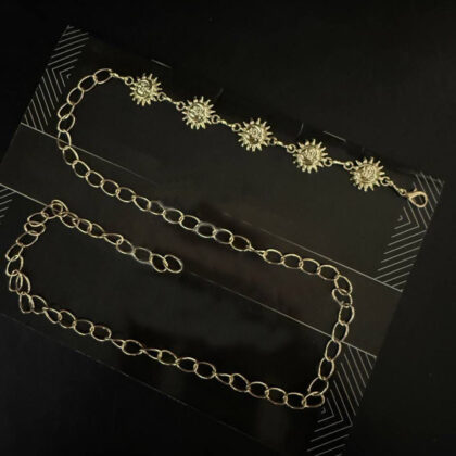 Kadınlar İçin Metal Güneş Modeli Bel ve Vücut  Zinciri  Altın Tonlu Şık Plaj Takısı, Aksesuar Zarif Tasarım Kemer