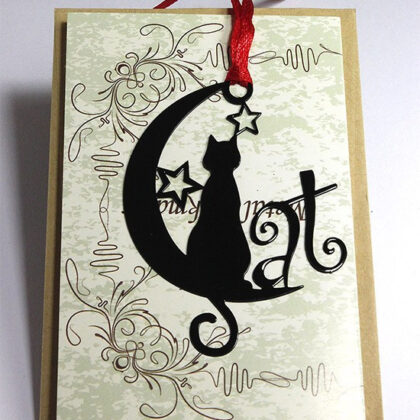 Siyah Şık Kedi Model Çanta Bag Charm Süsü Aksesuarı