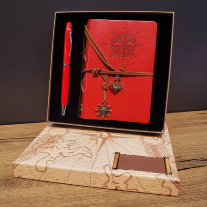 Pusula Tasarım Deri Defter Ve Touchpen Kalem Seti